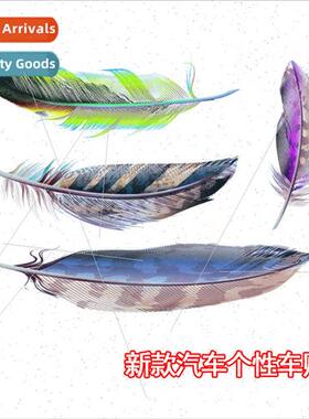 New car DIY personalized feather stickers creative 3D scratc