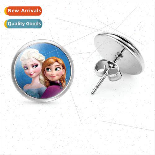 Cartoon Princess Patterns Time Gemstone Earrings Aisha Anna