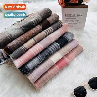 plaid scarf fashion Fresh versatile lines classic faux sweet
