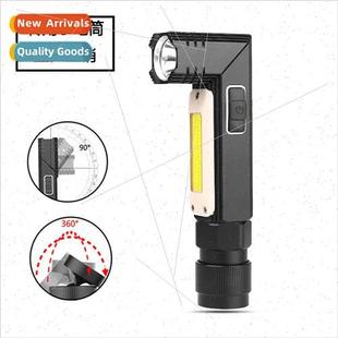 flashlight rechar corner light 90° work folding usb cob