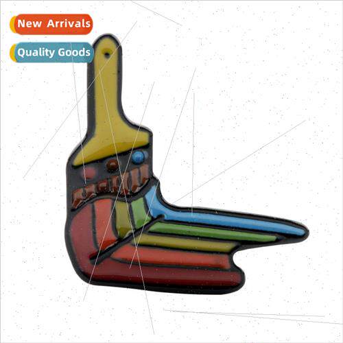 Jewelry Creative Colorful Paint Brush Oil Drop Brooch Metal