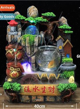 The flowing water generates wealth resin home furnishings cr