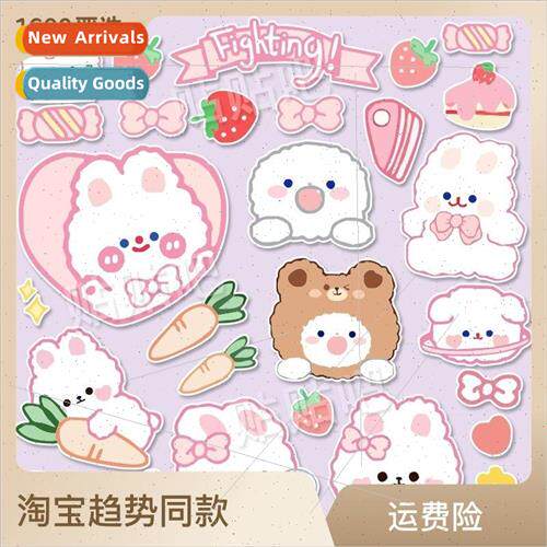 ins cartoon cute pink bear rabbit stickers decorative electr