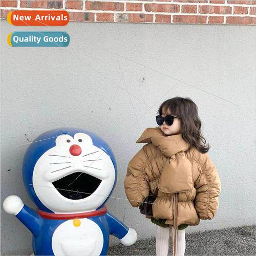 Childrens down jacket 2023 winter Korean  of the girls bib b