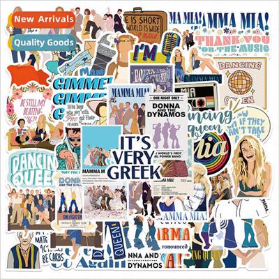 50 pcs of song and dance movie mamma mia graffiti stickers d