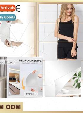 -adhesive anti-drop wall mirror Bedroom splicing self-adhesi