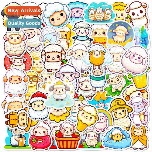 50 cotton sheep stickers personalized ins  cartoon cute alpa