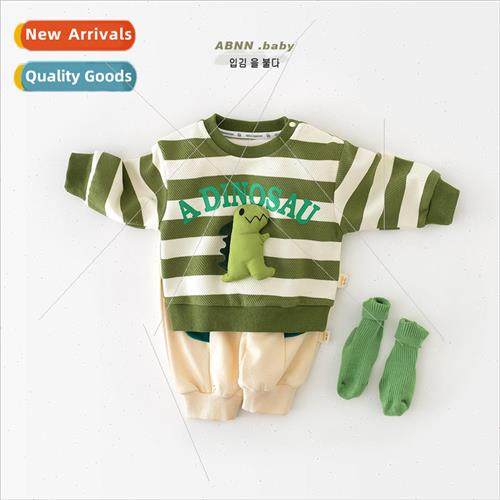 Infant set of autumn baby boy dinosaur doll sweater newborn