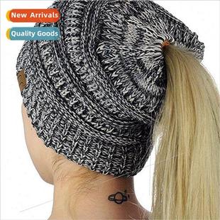winter outdoor top hat ponyt hollow female wool popular warm