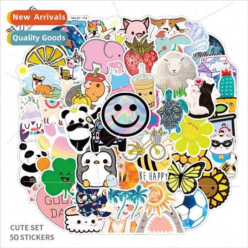 50 pcs of cute little animals small fresh stickers luggage c