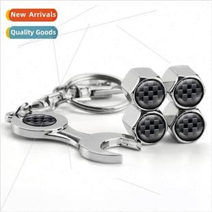 label with retrofit car plate Valve keychain cap