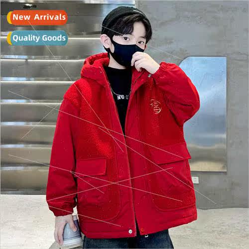 Childrens clothing boys winter padded thickened jacket 2023