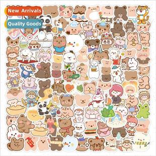bear stick cartoon handbook 100 girl stickers cute soft
