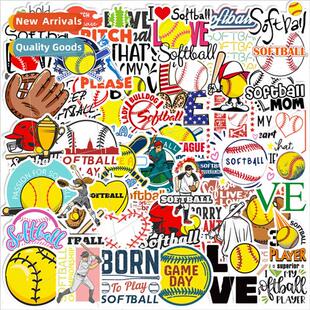50 softball text stickers shein ball sports graffiti sticker
