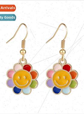 Japan and Korea sweet and lovely sunflower earrings earrings