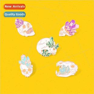 Brooch Crystal Pin Badge Clothing Skeleton Metal Wish