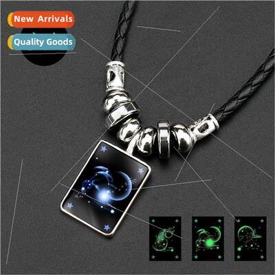 minous Mens 12 Zodiac gns Crystal Necklace Gemstone 12 Zodia