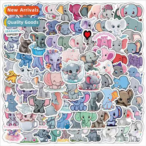 100 cartoon elephant stickers cute little animal childrens r