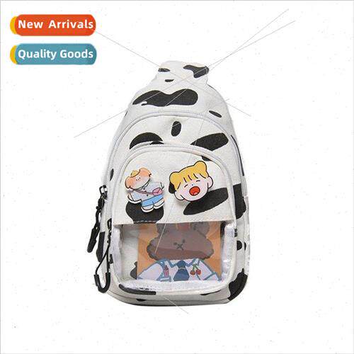 2022 new canvas chest bag casual students girls transparent