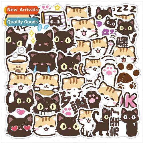 Black cat stickers Muppet cat cartoon handbook material cute
