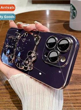 Dull cartoon plating cat IPhone14/13ProMax stand doll Apple