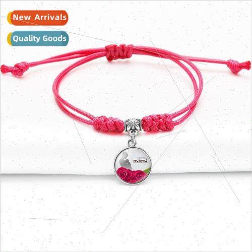 Mothers Day  Red Vajra Knot Bracelet MOM Love Pattern Time G