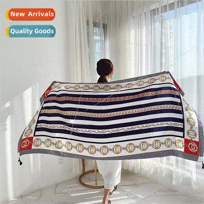 2023 new thickened retro ethnic wind sun shawl travel photog