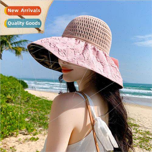 2023 Korea new hat female summer vinyl mesh breathable bow f