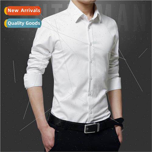 White shirt mens long-sleeved Korean campus wind Slim type m