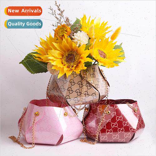 New jelly leather bag small fragrant wind basket flower pack