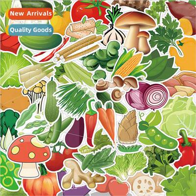 50 cartoon vegetable stickers corn tomato cabbage decorative