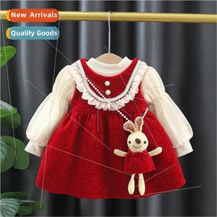2762 winter girls padded red skirt new baby girl thickened b