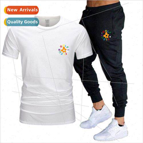 New summer mens short-sleeved t-shirt + pants suit fashion s