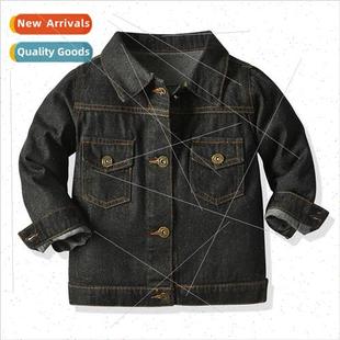 childrens tops lapel jacket denim the Korean new Fall