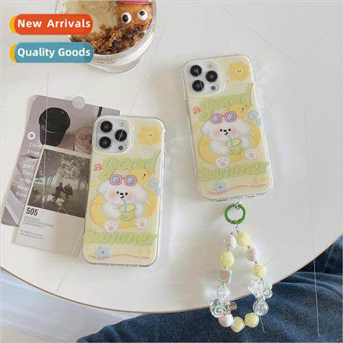 Cartoon cute swimming ring puppy 适用 iPhone 12/13 phone cas