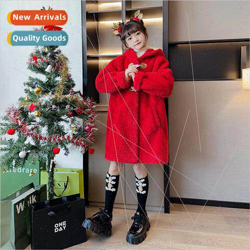 Childrens New Year red padded jacket winter girls fashion fa