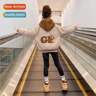fall and childrens padded cloth new jacket 2023 Girls winter