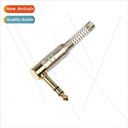 6.35 Stereo Gold Plated Solder Plugs 90 Degree Turns