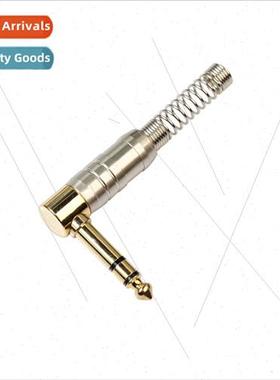 6.35 Stereo Gold Plated Solder Plugs 90 Degree Turns