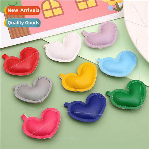 Large love heart leather pendant DIY jewelry accessories mak
