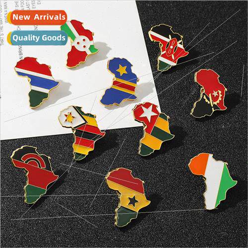 Map of the world countries brooch Africa map Angola Ghana Ke