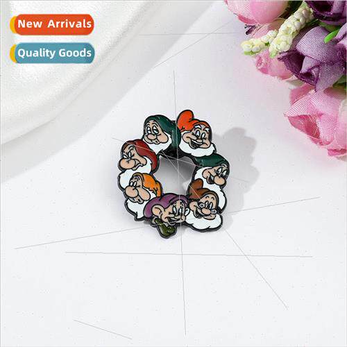 Anime cartoon characters around the seven dwarfs metal badge