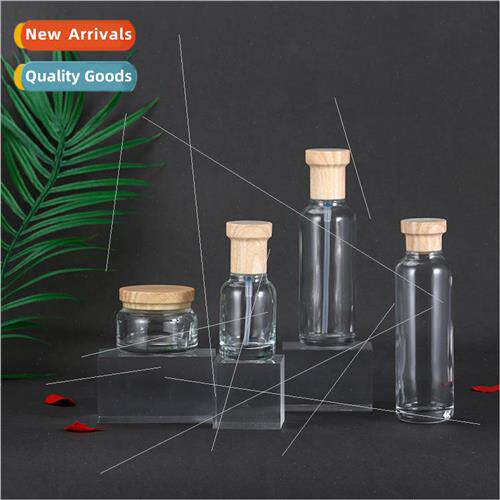 New straight round skincare glass bottle set multi-specifica