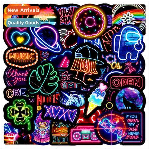 100 new personalized neon graffiti stickers helmet computer