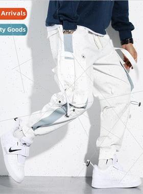 Work pants mens card drawstring mens casual pants summer nav