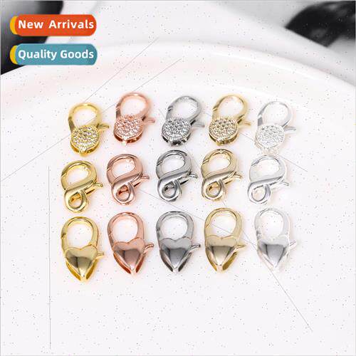 18K gold zirconia lobster buckle love 8 words lobster buckle