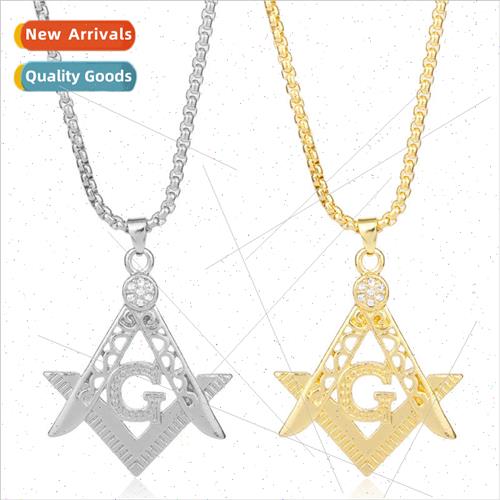 Fashion Hipster Hollowed Out Diamond Encrusted Masonic AG Pe
