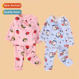 childrens split Baby thermal set thickened underwe padded