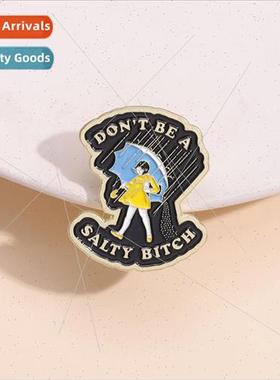 Exquisite brooch raining little girl cartoon letters fun bad