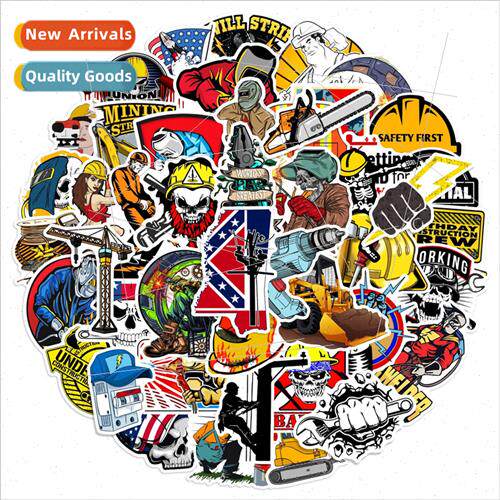 50 personalized workers graffiti stickers decorative toolbox
